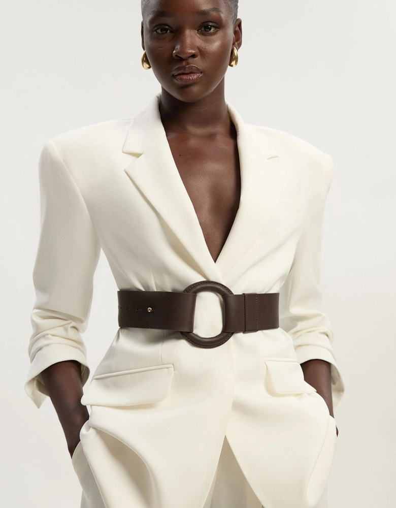 Leather Ring Detail Chunky Belt