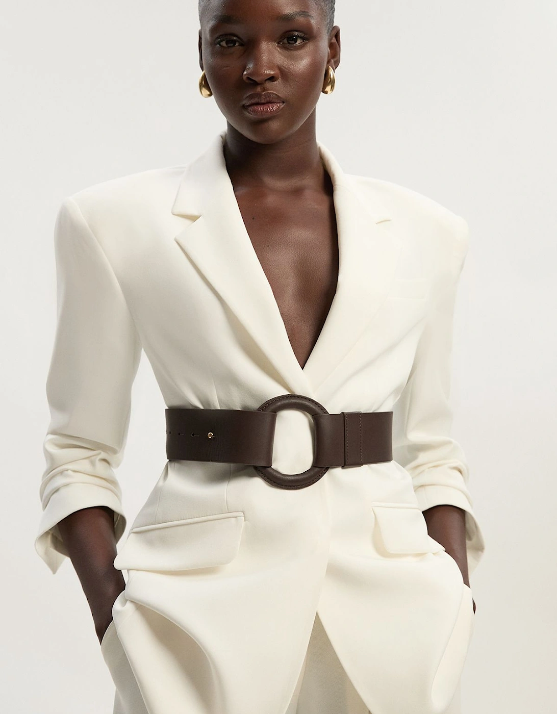 Leather Ring Detail Chunky Belt, 2 of 1