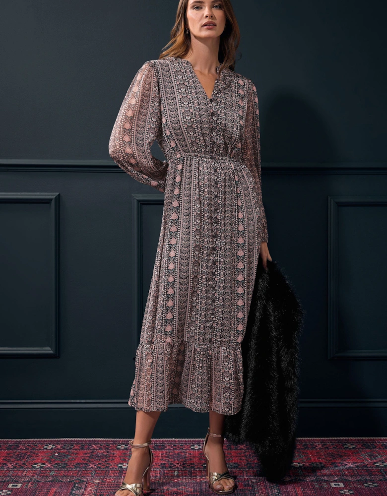Floral Chiffon Maxi Dress