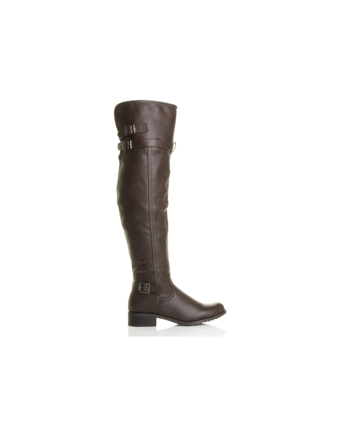 Low  Heel Riding Faux Leather Over The Knee Boots, 2 of 1