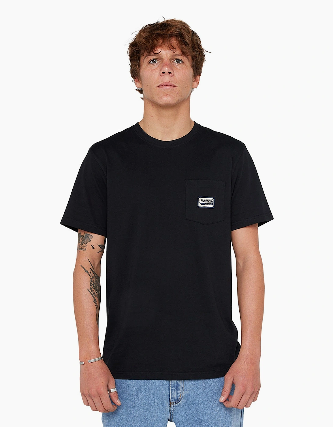 Ripcurl Men's Rip Curl Mens Sportline Badge Graphic Short Sleeve T-Shirt - Black - Size: 40