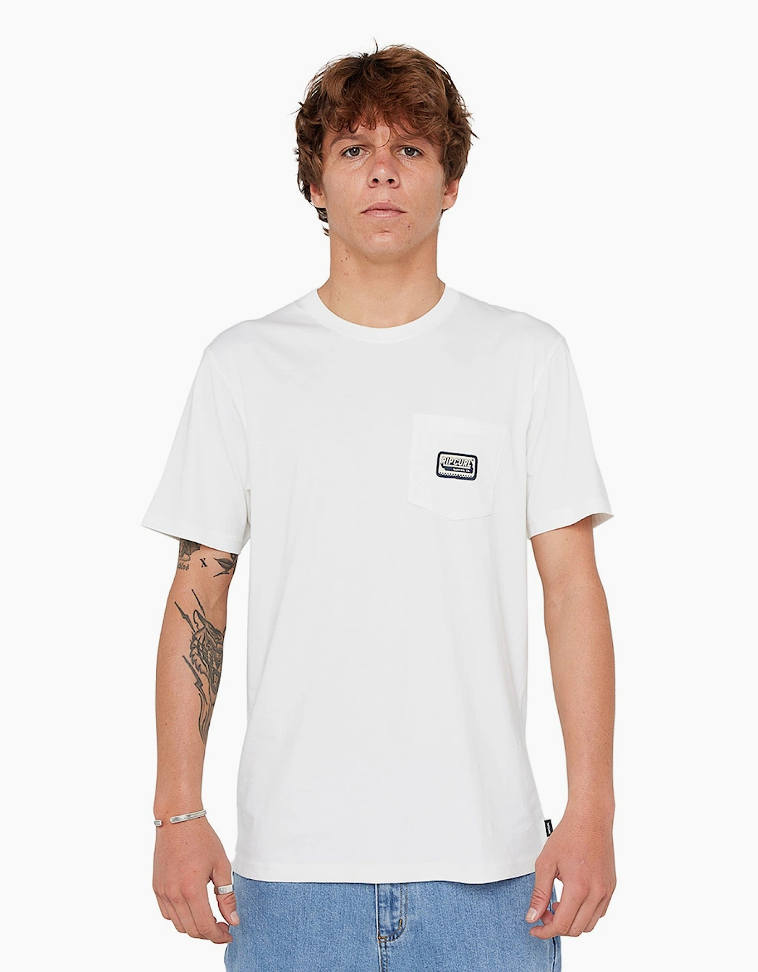 Ripcurl Ripcurl Men's Rip Curl Mens Sportline Badge Graphic Short Sleeve T-Shirt - Cream