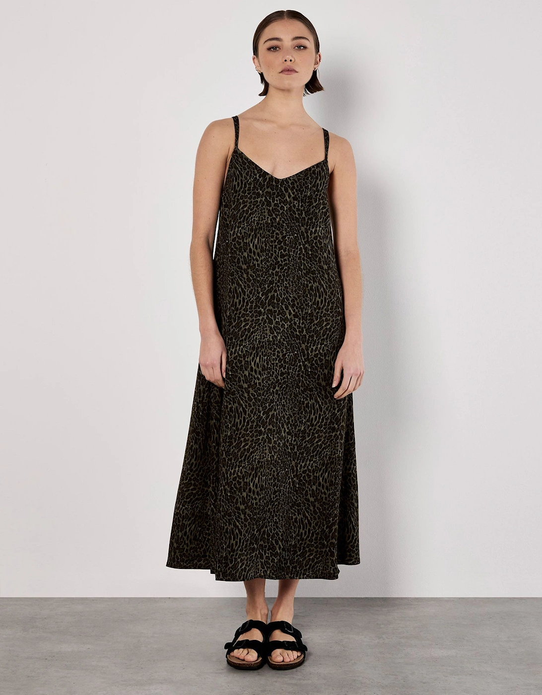 Animal Print Crepe Maxi Slip Dress, 2 of 1