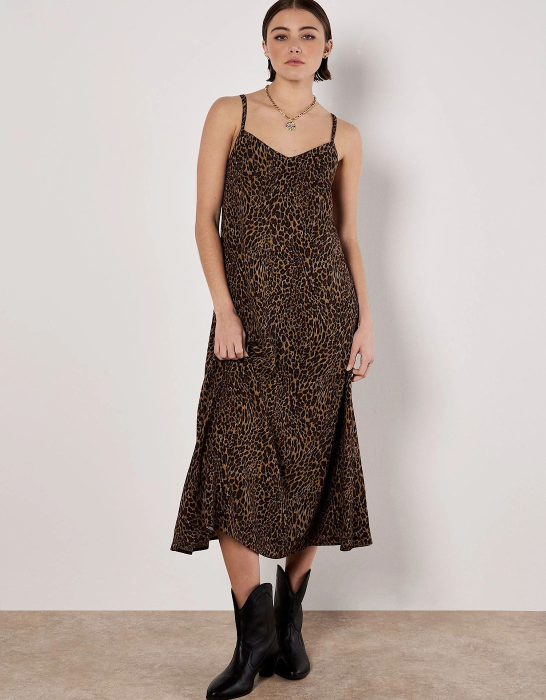 Animal Print Crepe Maxi Slip Dress, 2 of 1