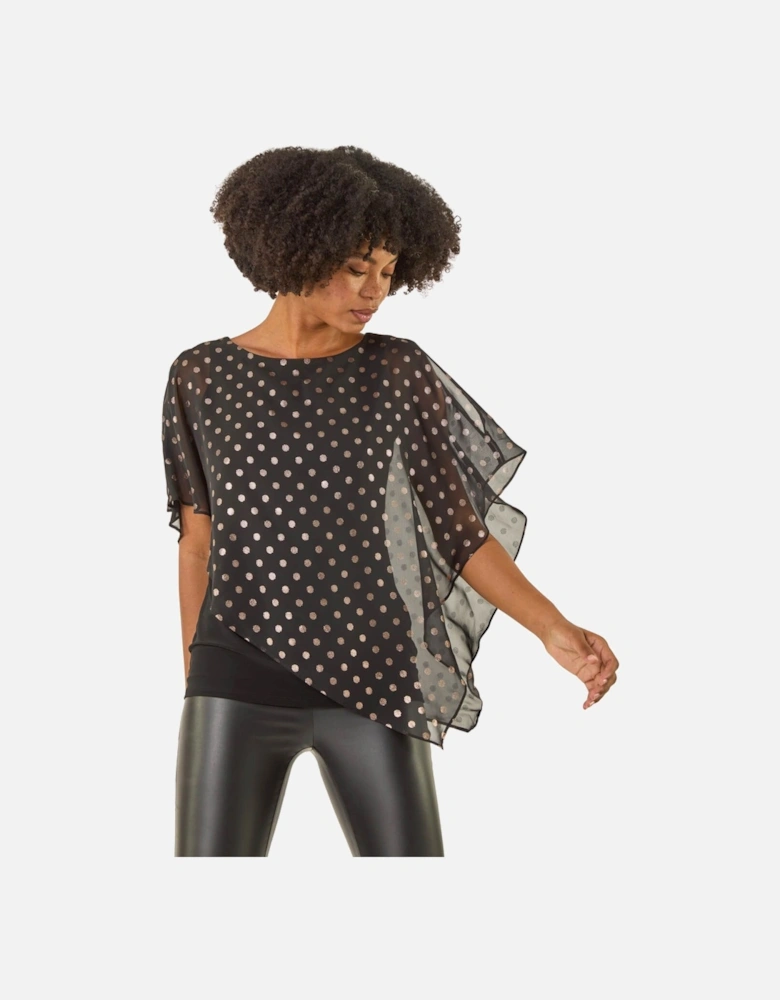 Foil Spot Overlay Asymmetric Top