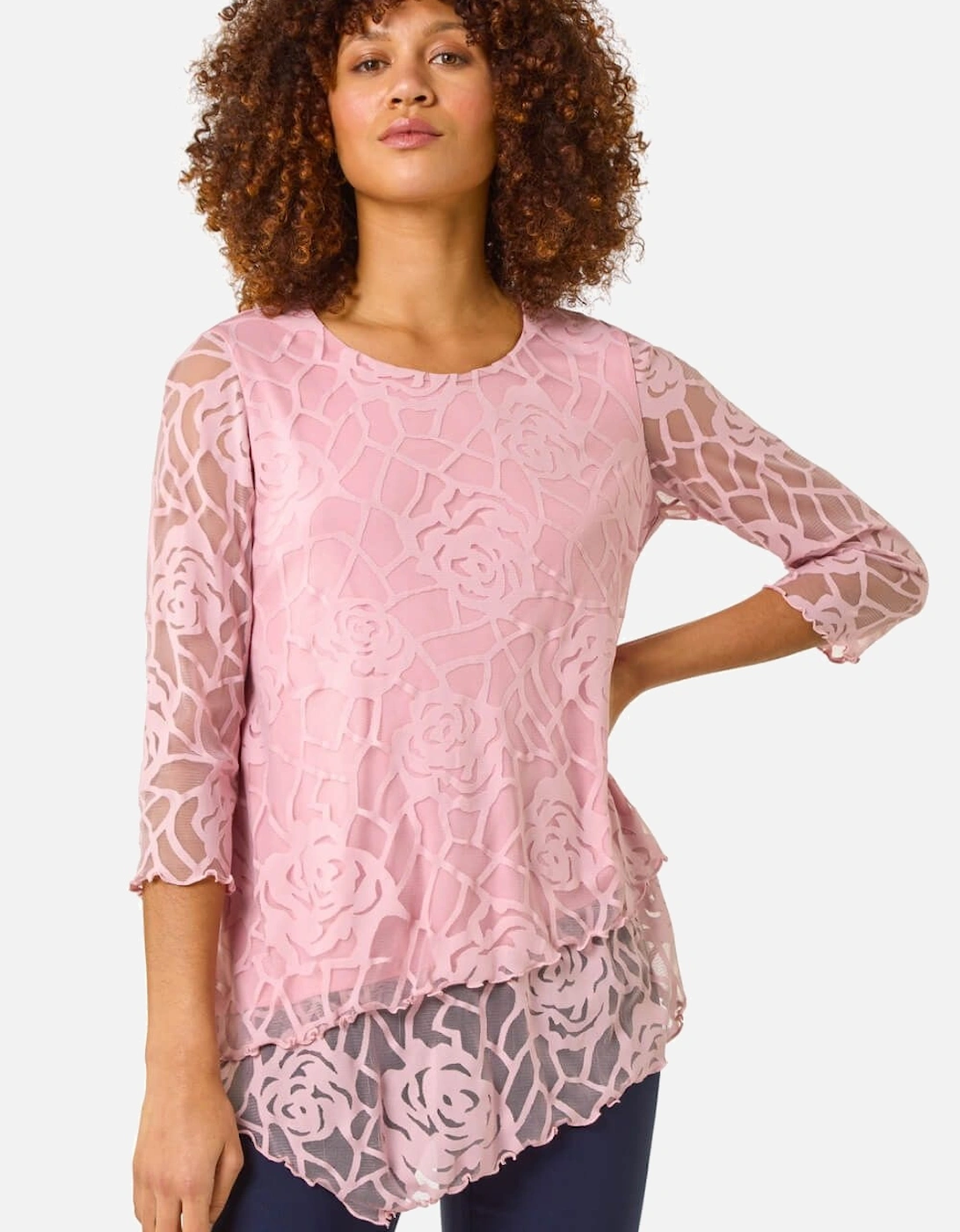 Burnout Rose Detail Asymmetric Top, 2 of 1