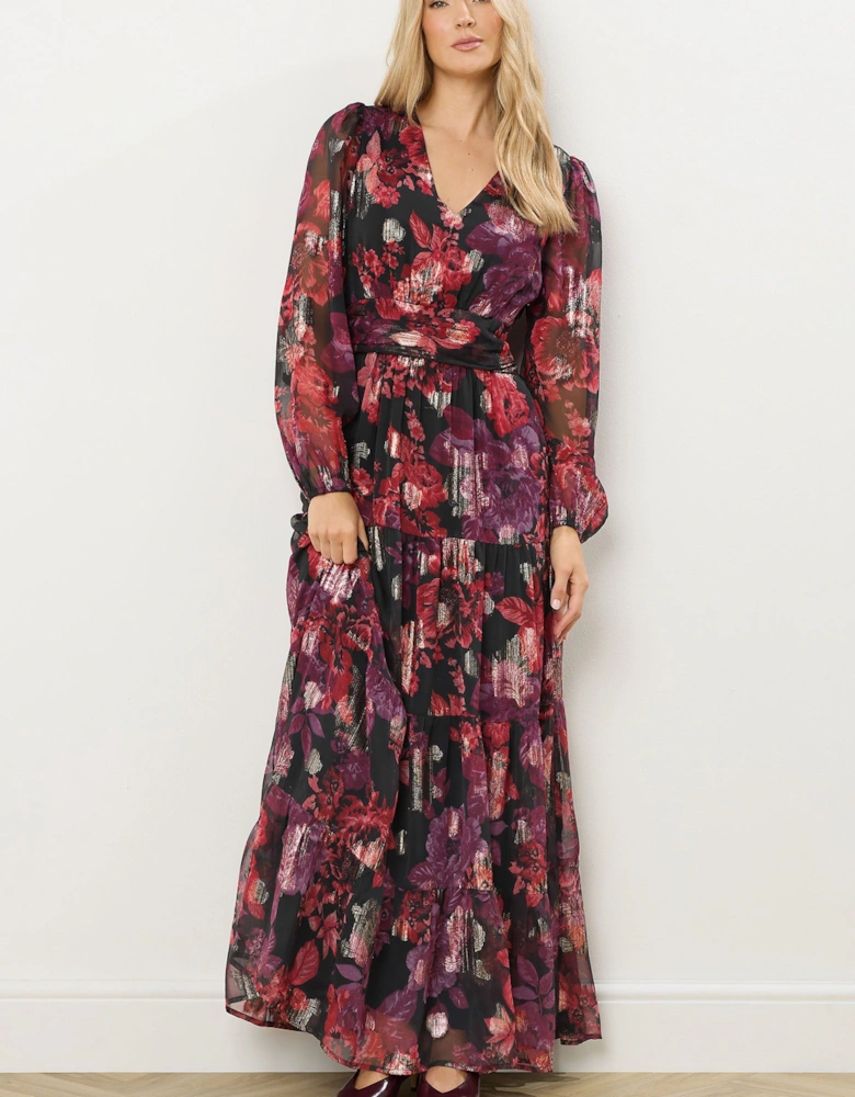 Tall Jacquard Tiered Maxi Dress