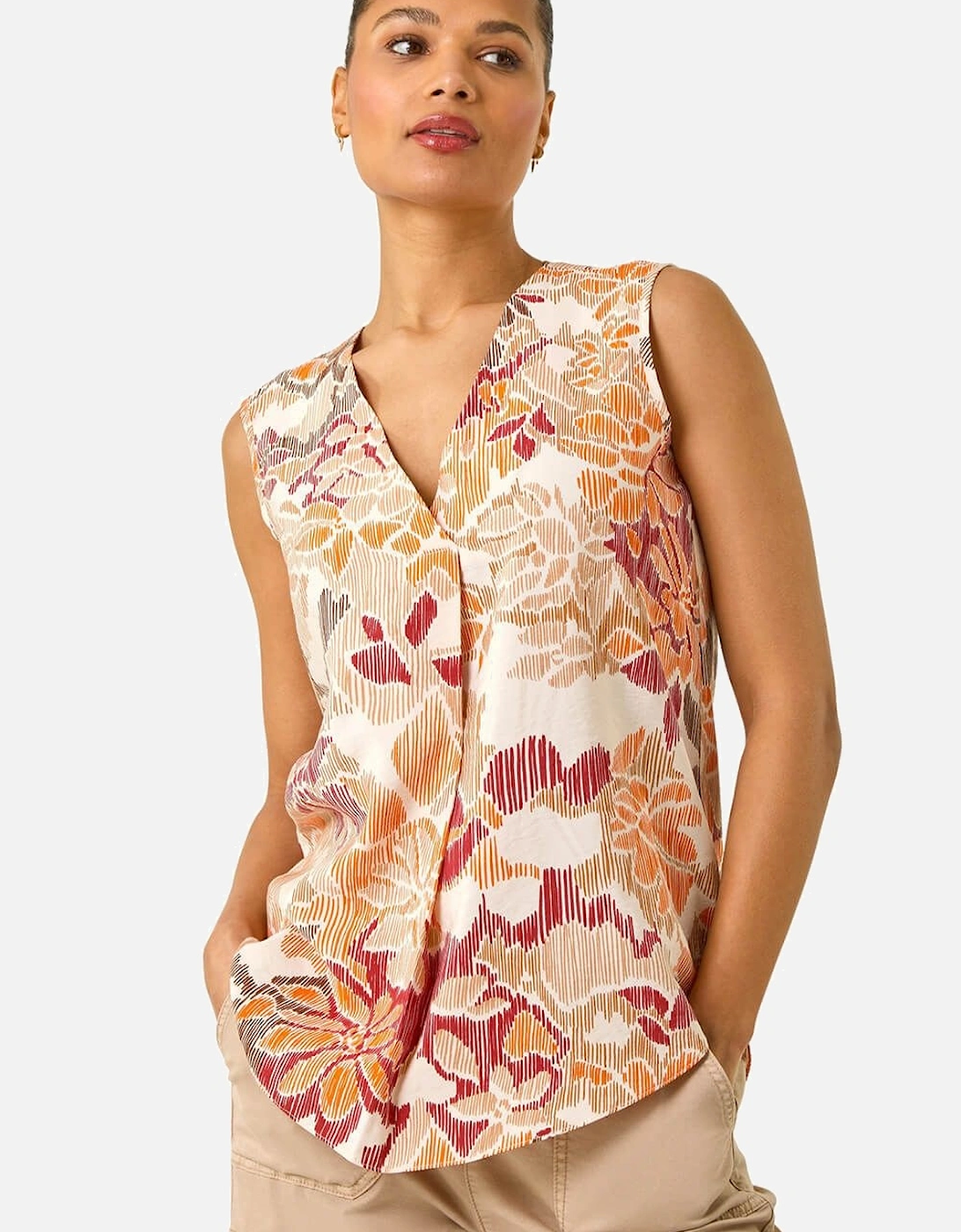 Floral Print V-Neck Vest Top, 2 of 1