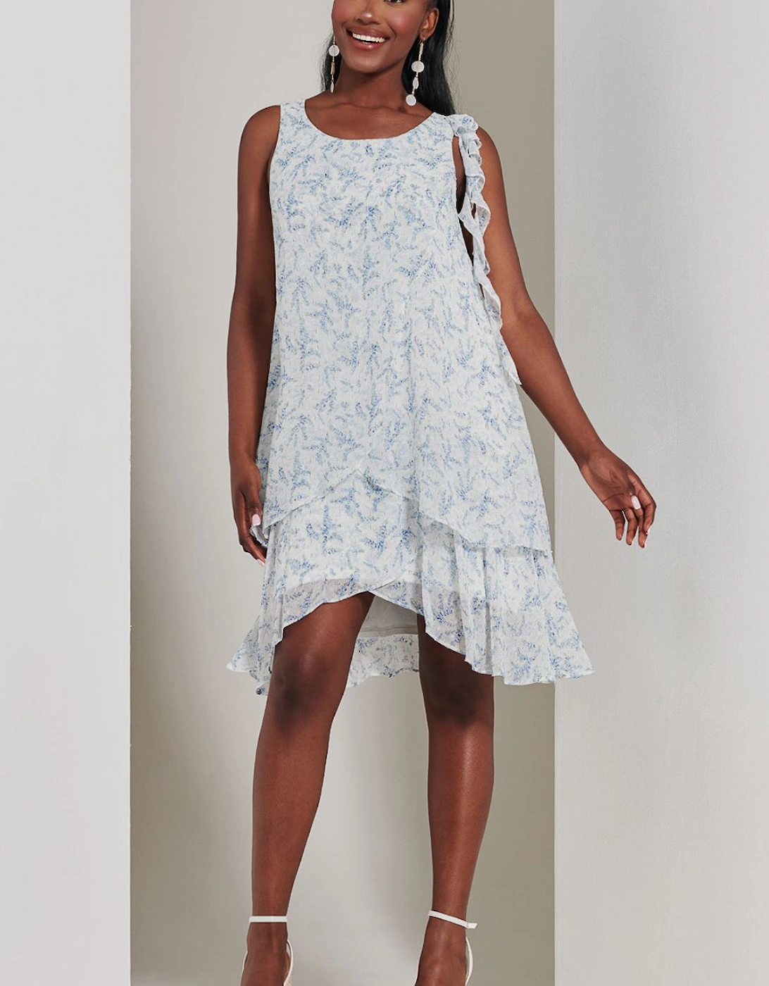 Frill Chiffon Mini Swing Dress, 2 of 1