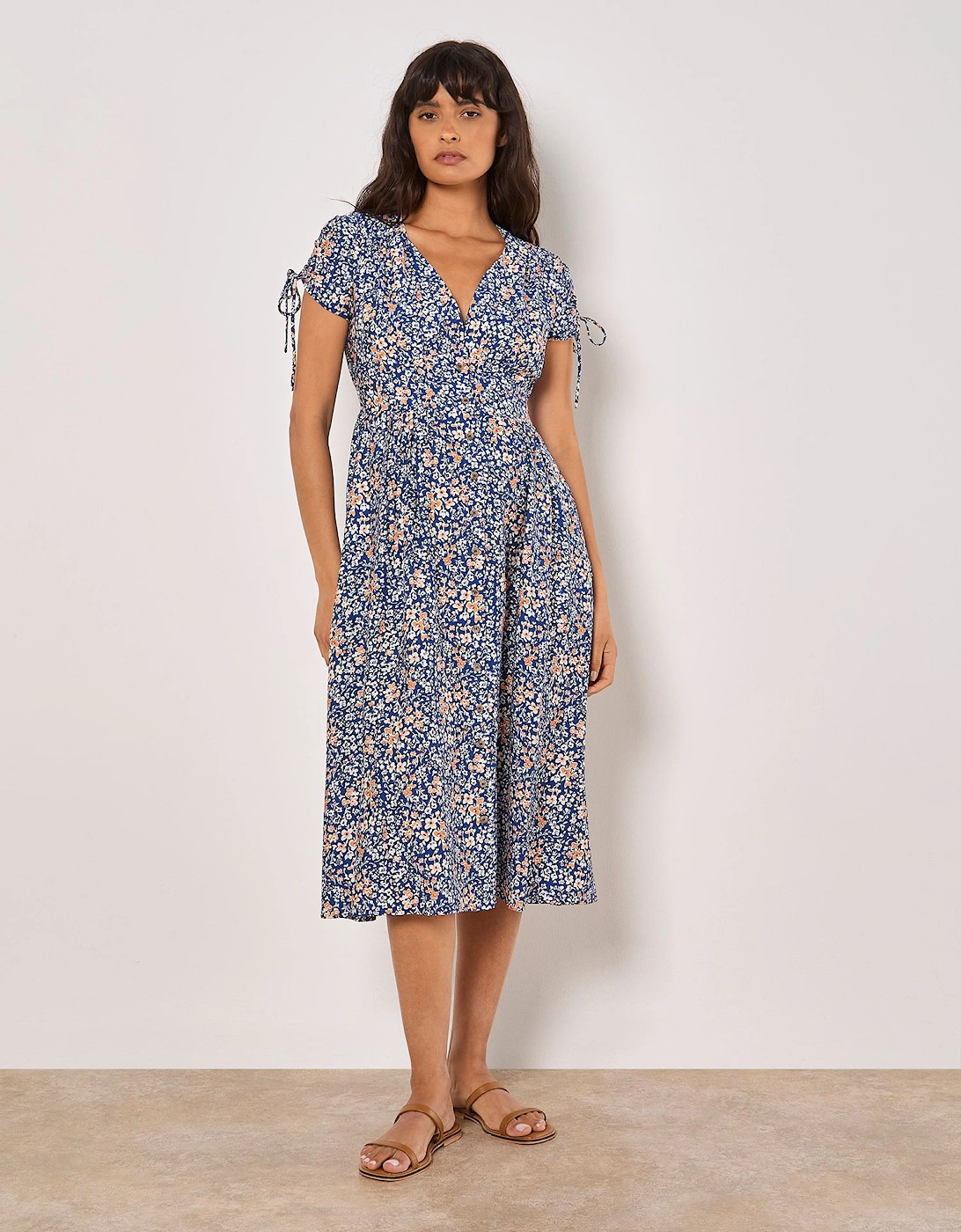 Ditsy Floral Button-Down Midi Dress, 2 of 1