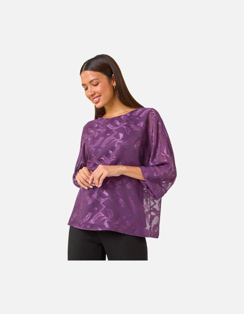 Zig Zag Burnout Overlay Tunic Top