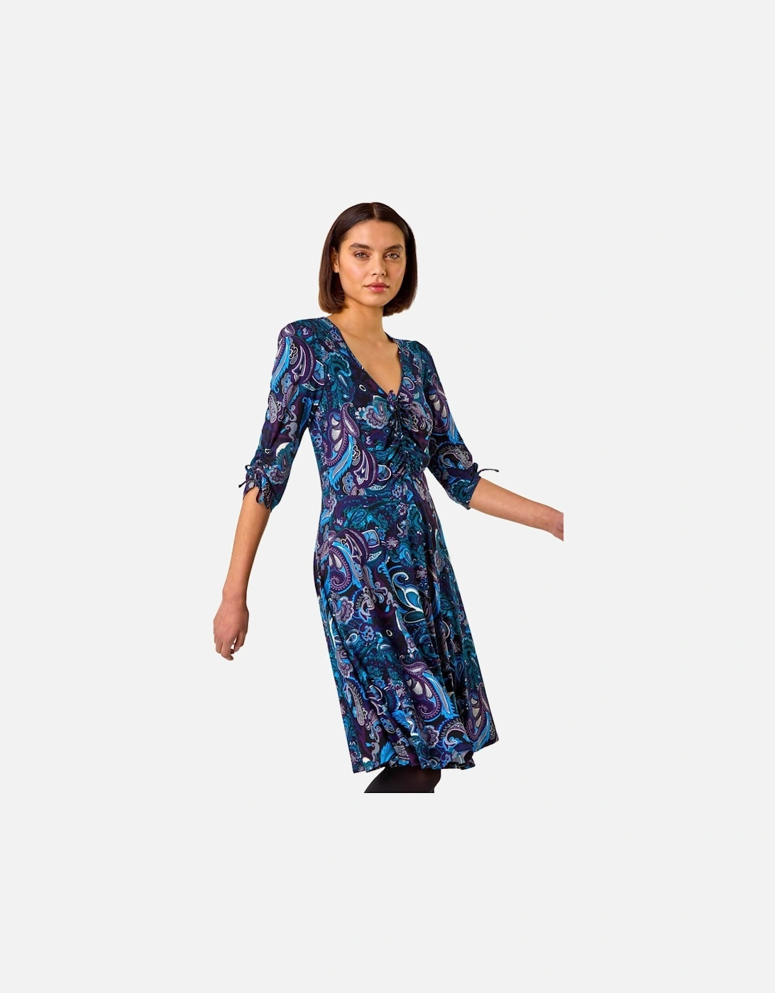 Paisley Gathered Stretch Dress, 2 of 1