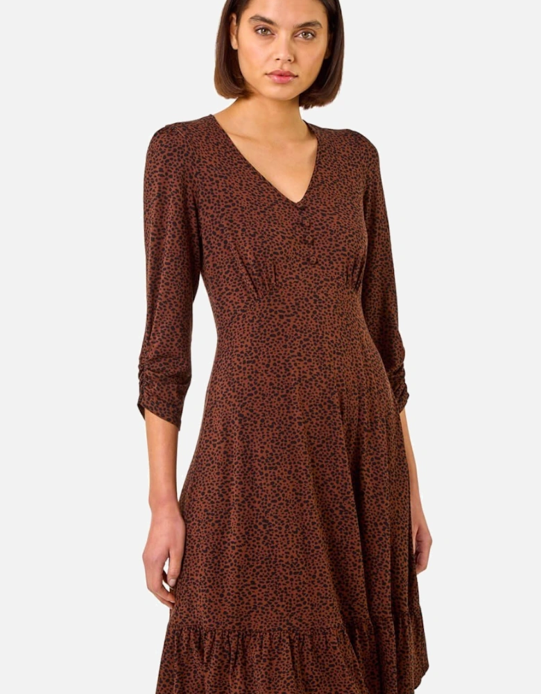 Disty Animal Print Tea Dress