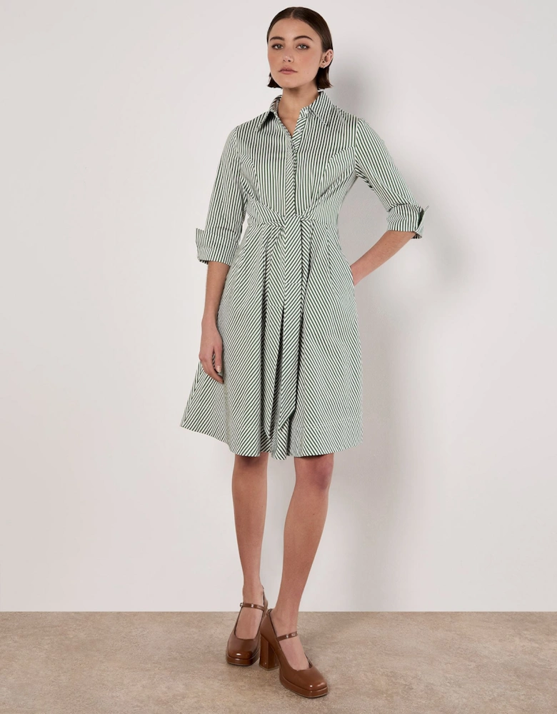 Cotton Stripe Shirt Mini Dress