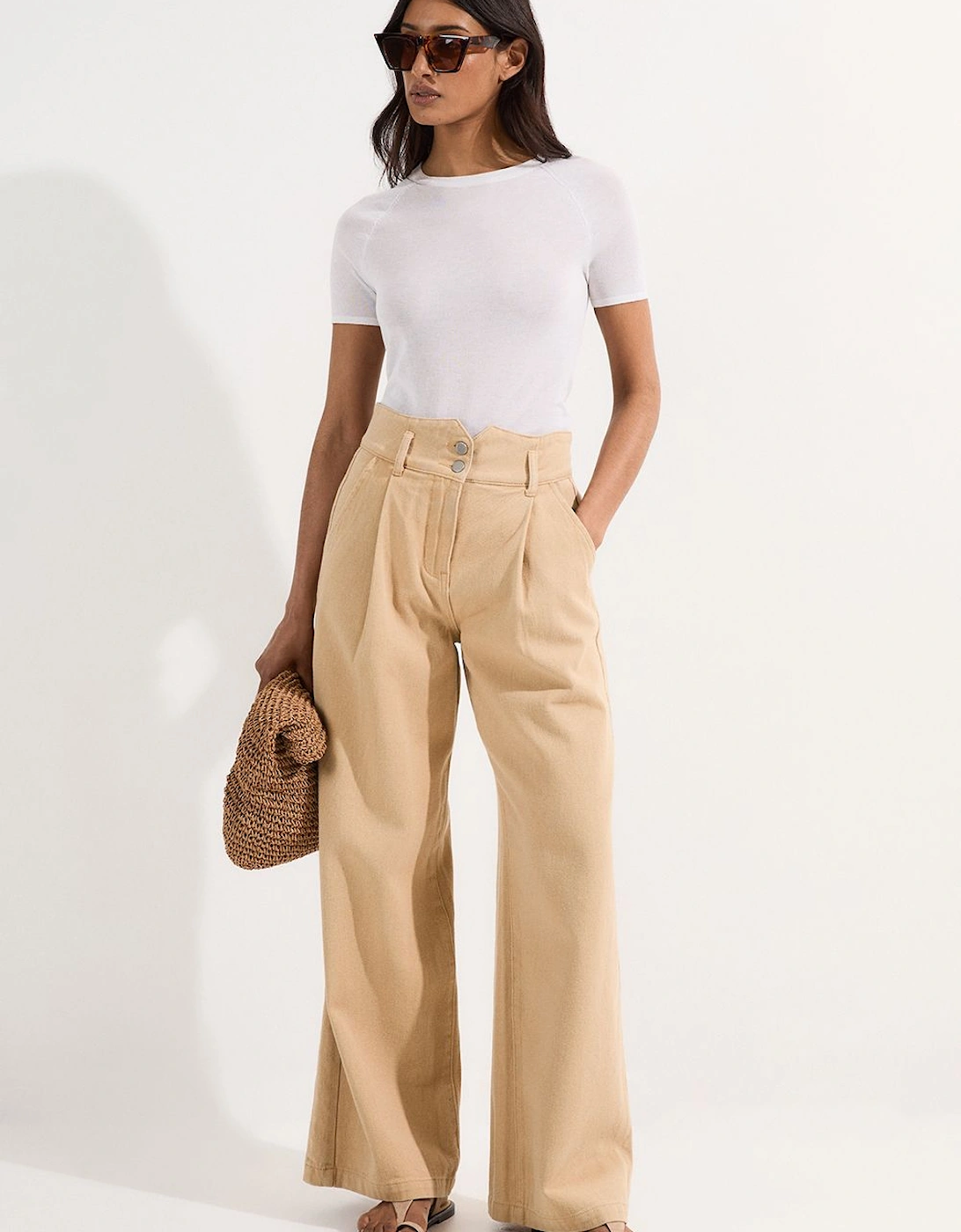 Tall Denim Wide Leg Trousers, 2 of 1