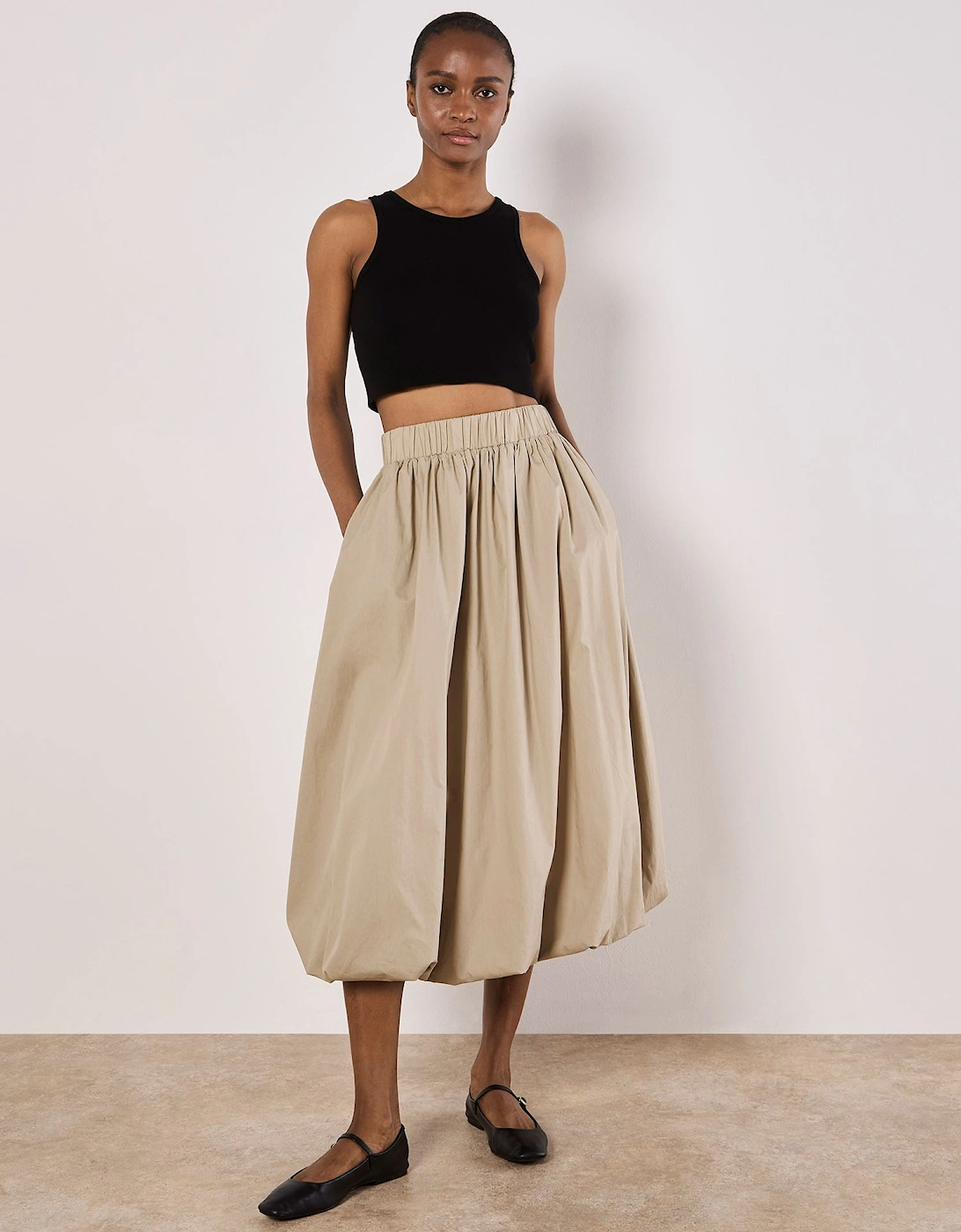 Puff Hem Midi Skirt, 2 of 1