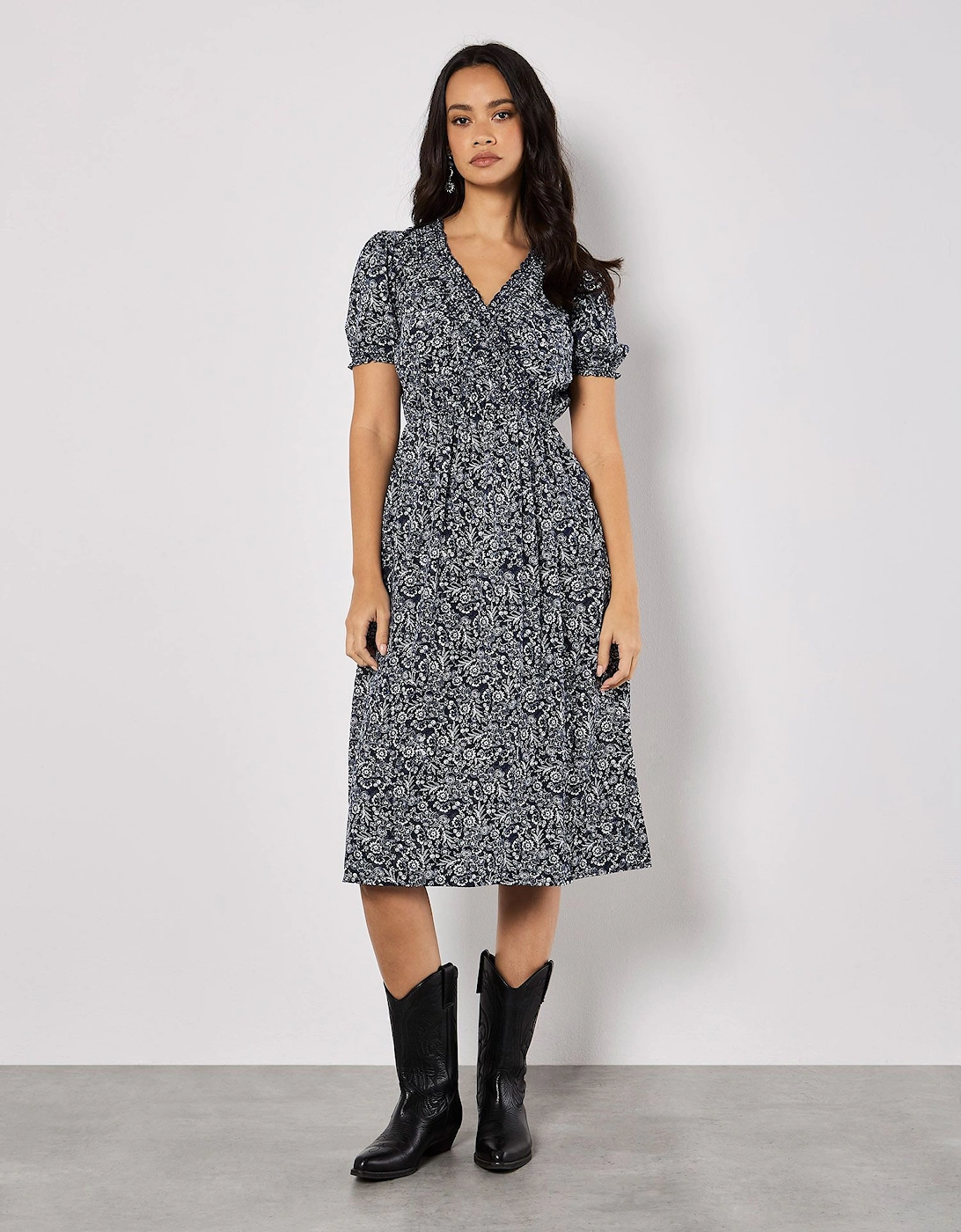 Floral Fruit Wrap Midi Dress, 2 of 1