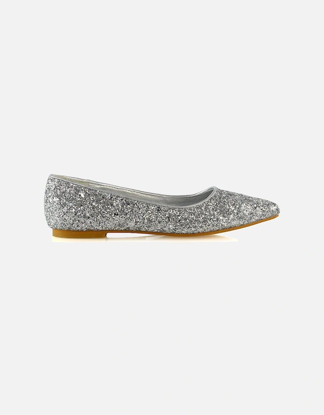 'Rosalie' Statement Pointed Toe Flat Bridal Ballerina Pump Shoes, 2 of 1