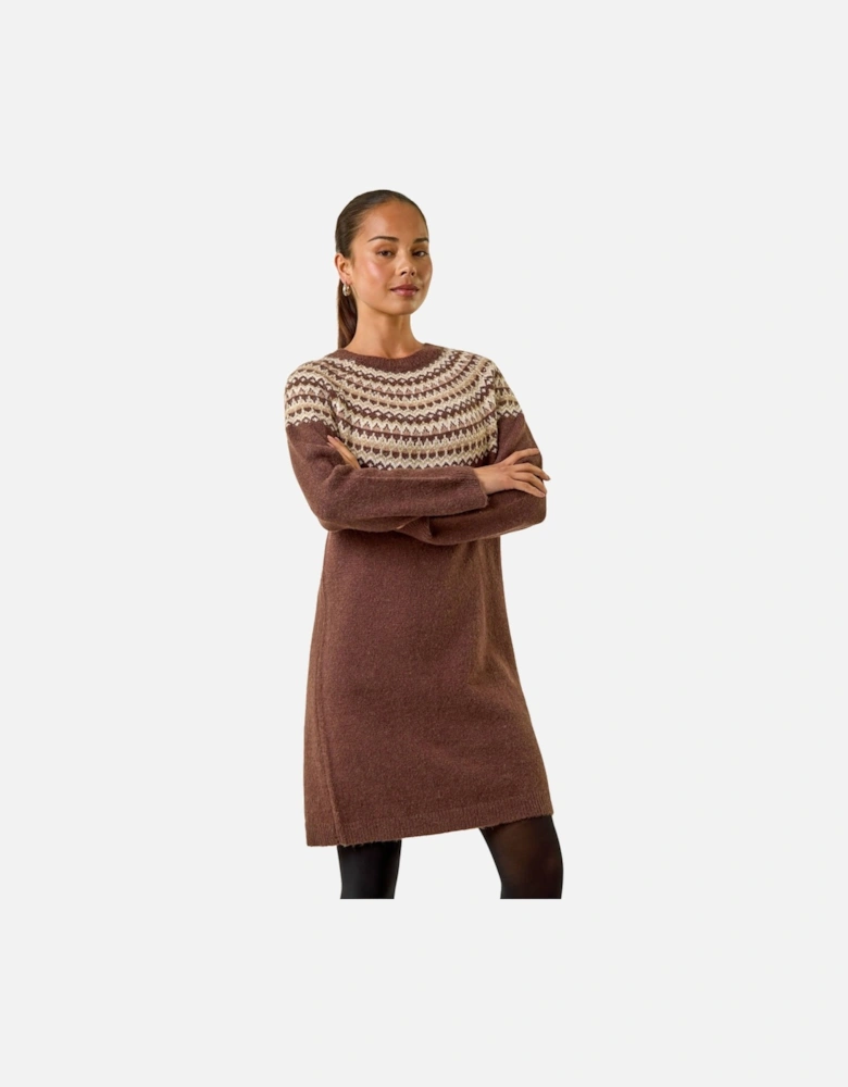 Petite Fairisle Knit Jumper Dress