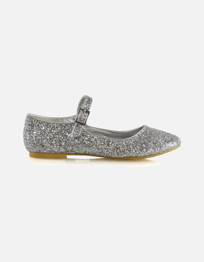 'Amanda' Buckle Up Strappy Ballerina Pump Flat Bridal Shoes