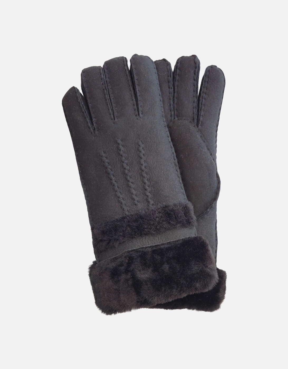 Genuine Sheepskin Suede Gloves with Roll Up/Down Cuff, 2 of 1