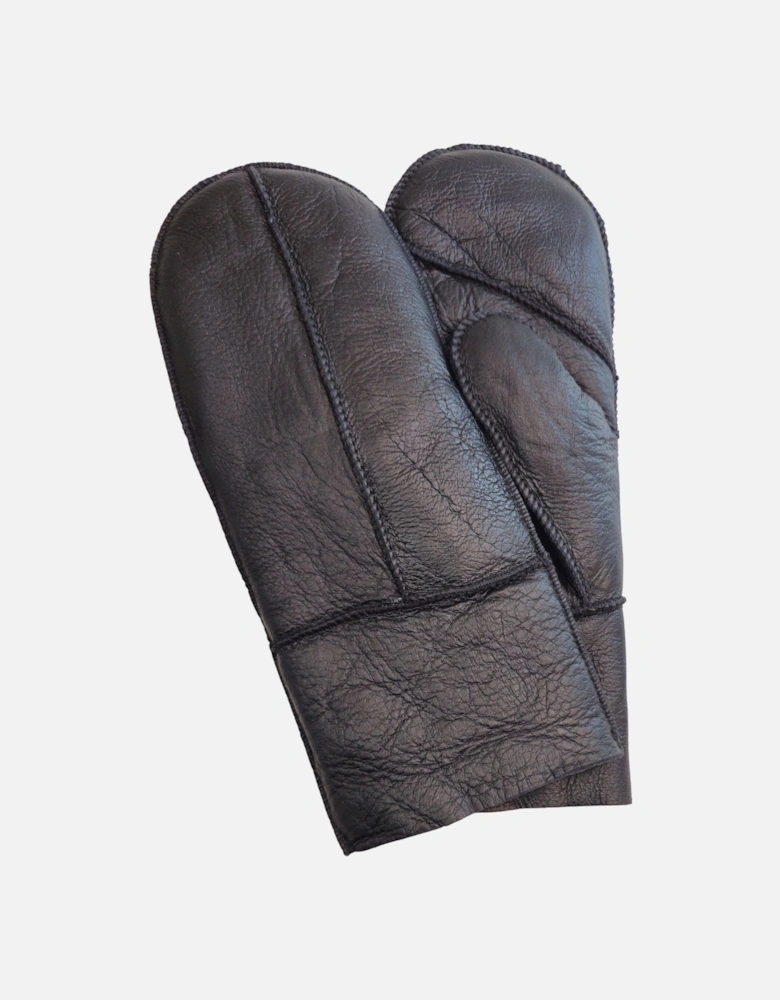 Genuine Real Sheepskin Leather Mittens Warm Gloves