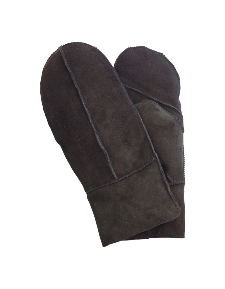 Genuine Real Sheepskin Suede Mittens Warm Gloves