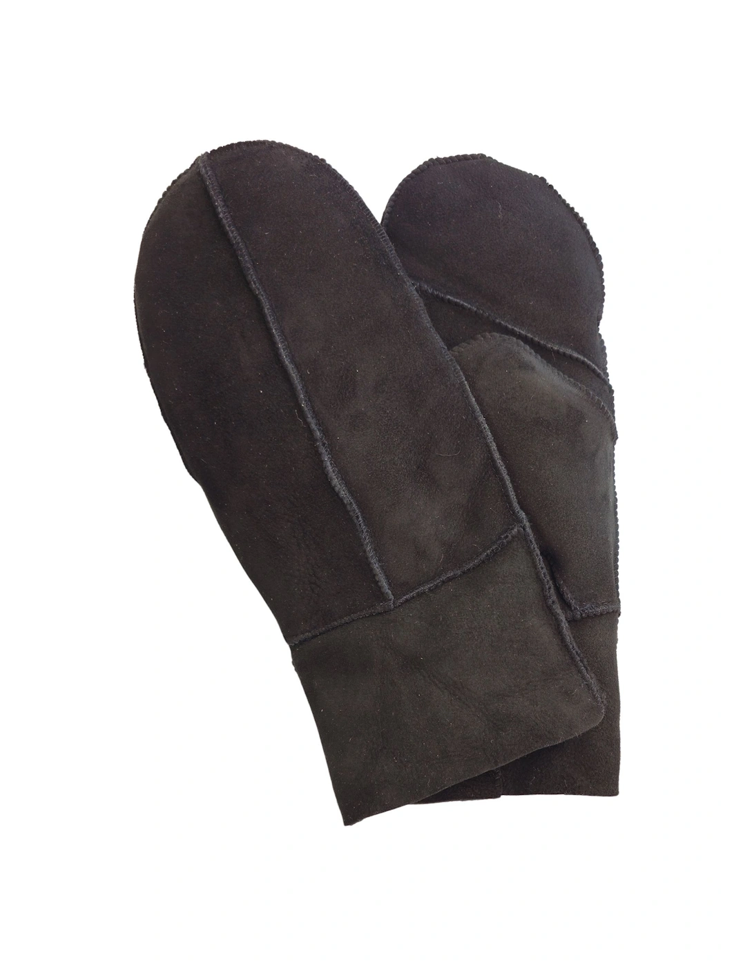 Genuine Real Sheepskin Suede Mittens Warm Gloves, 2 of 1