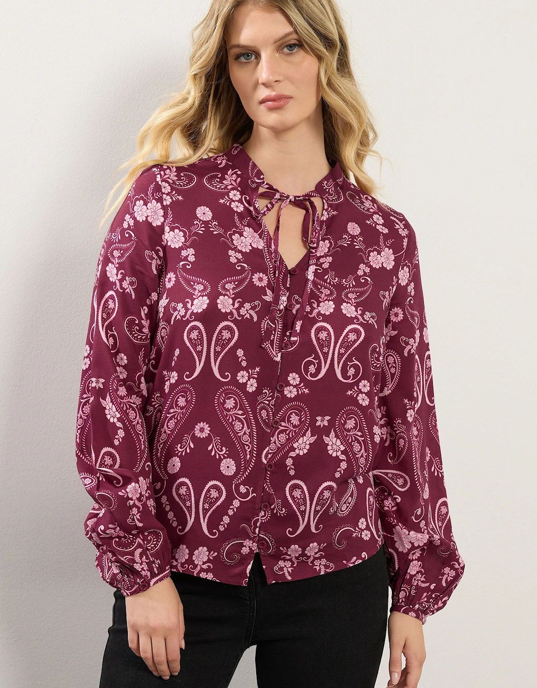 Tall Paisley Tie Blouse, 2 of 1