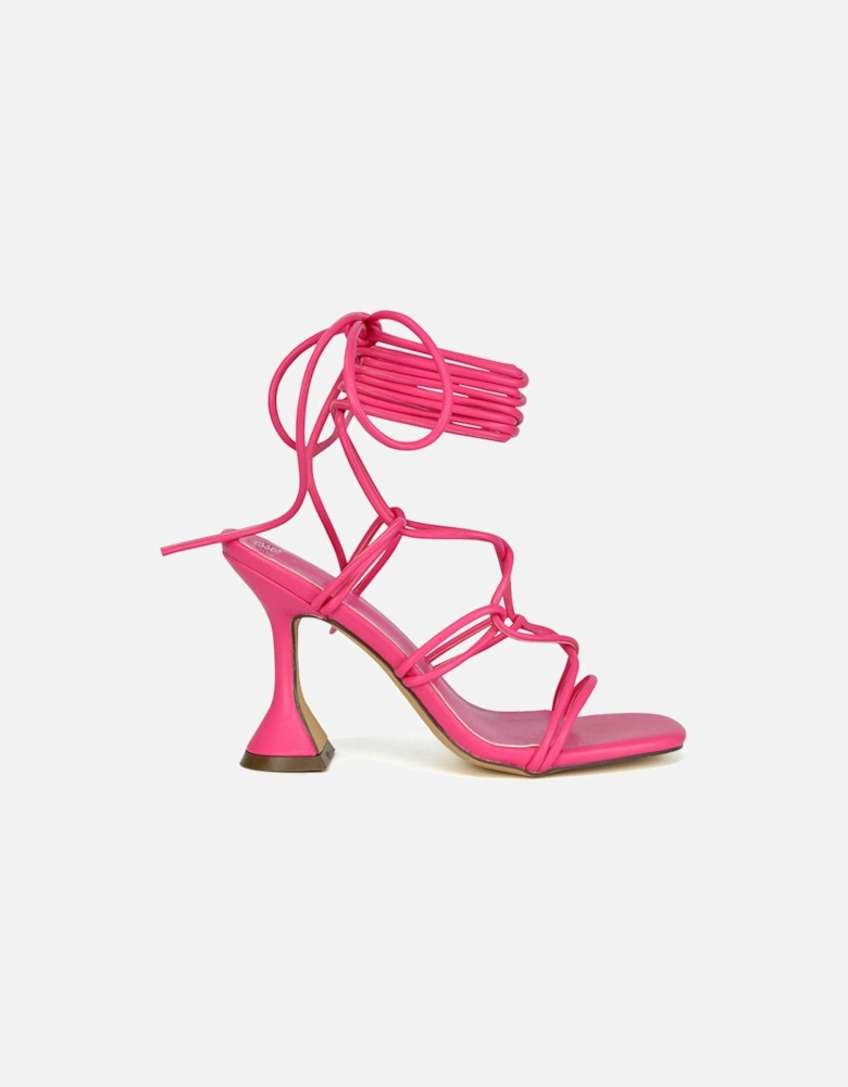 'Briar' Lace up Square Toe Sculptured Mid High Heels