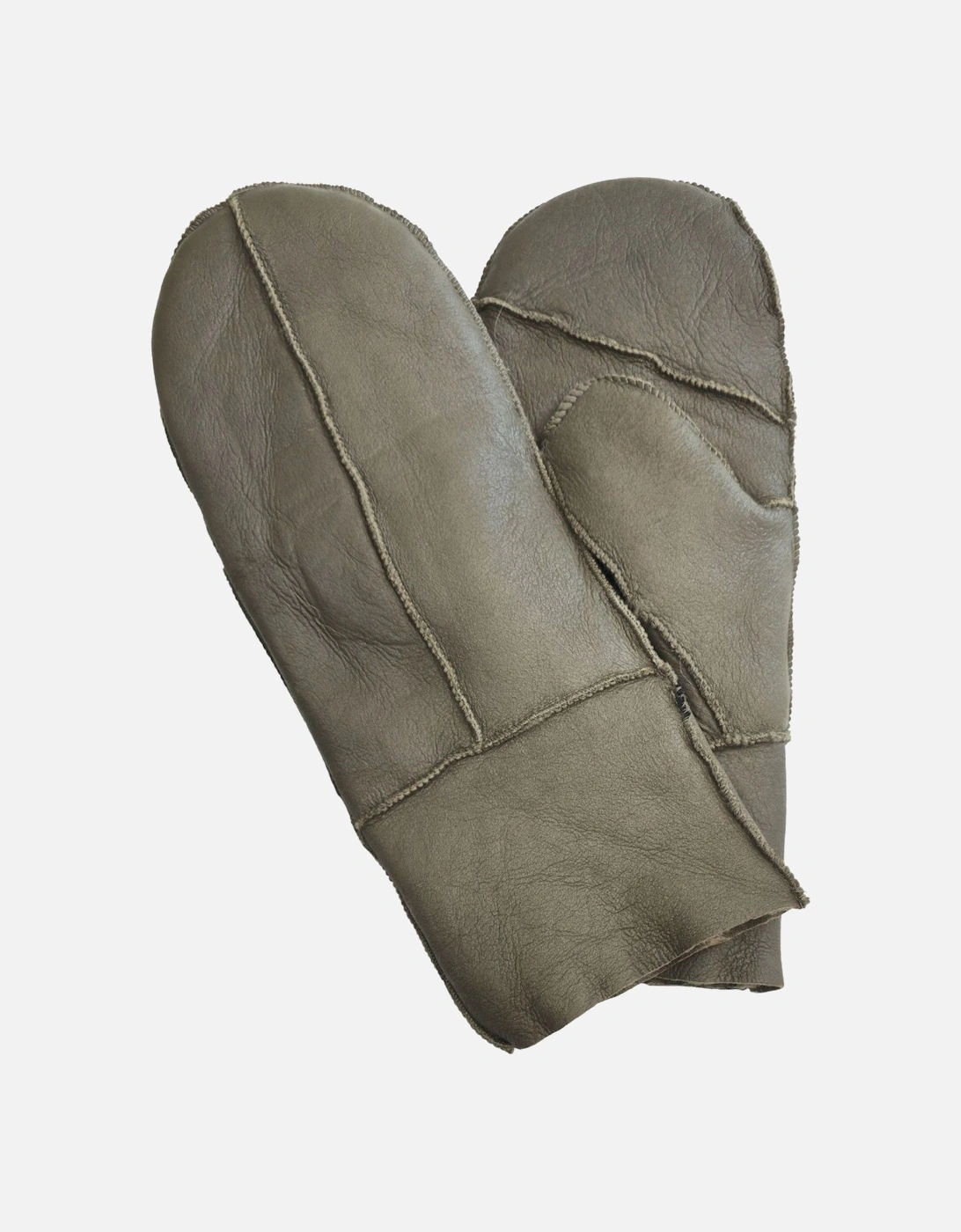 Genuine Real Sheepskin Leather Mittens Warm Gloves, 2 of 1