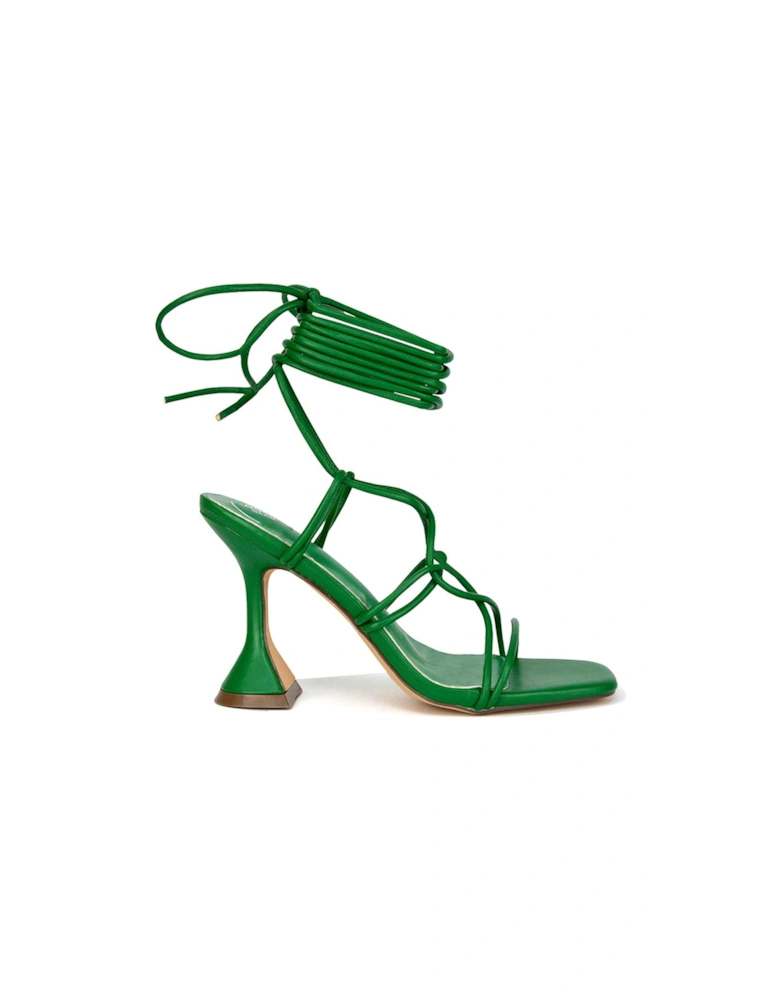 'Briar' Lace up Square Toe Sculptured Mid High Heels