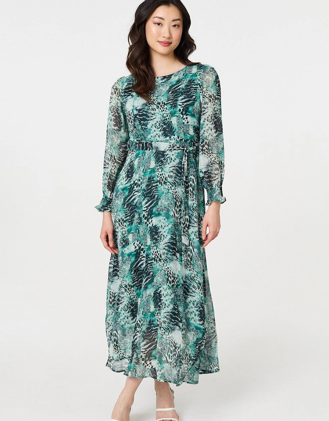 Animal Print Semi Sheer Maxi Dress, 2 of 1