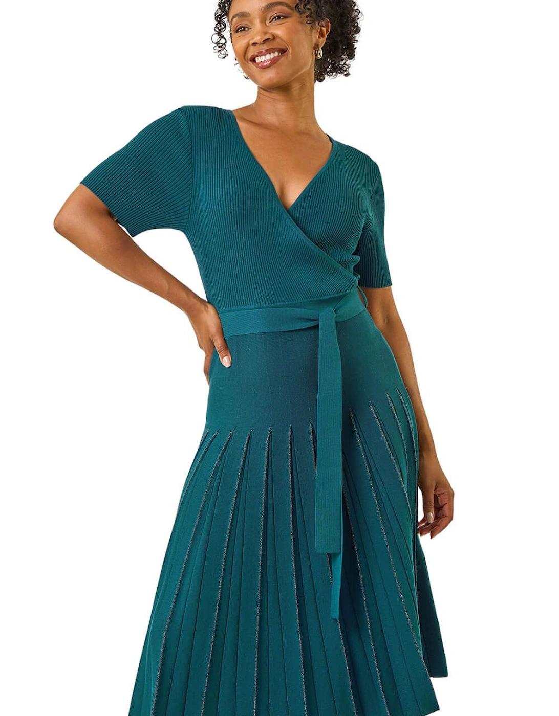 Petite Tie Waist Knitted Dress, 2 of 1