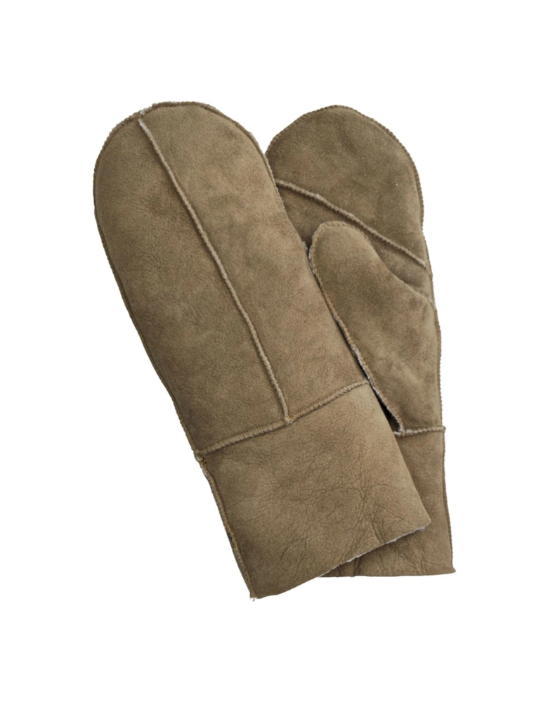 Genuine Real Sheepskin Suede Mittens Warm Gloves