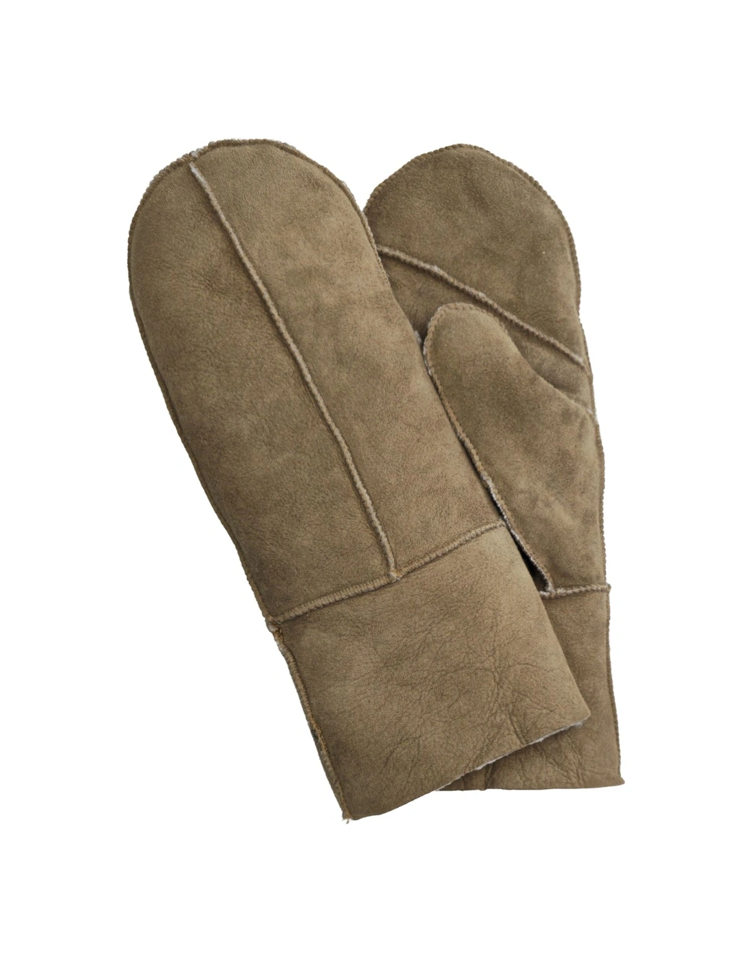 Genuine Real Sheepskin Suede Mittens Warm Gloves, 2 of 1