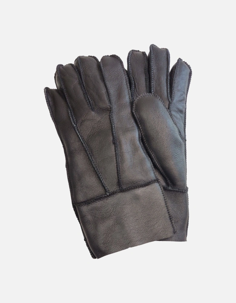Sheepskin Leather Gloves with Roll Up/Down Cuff