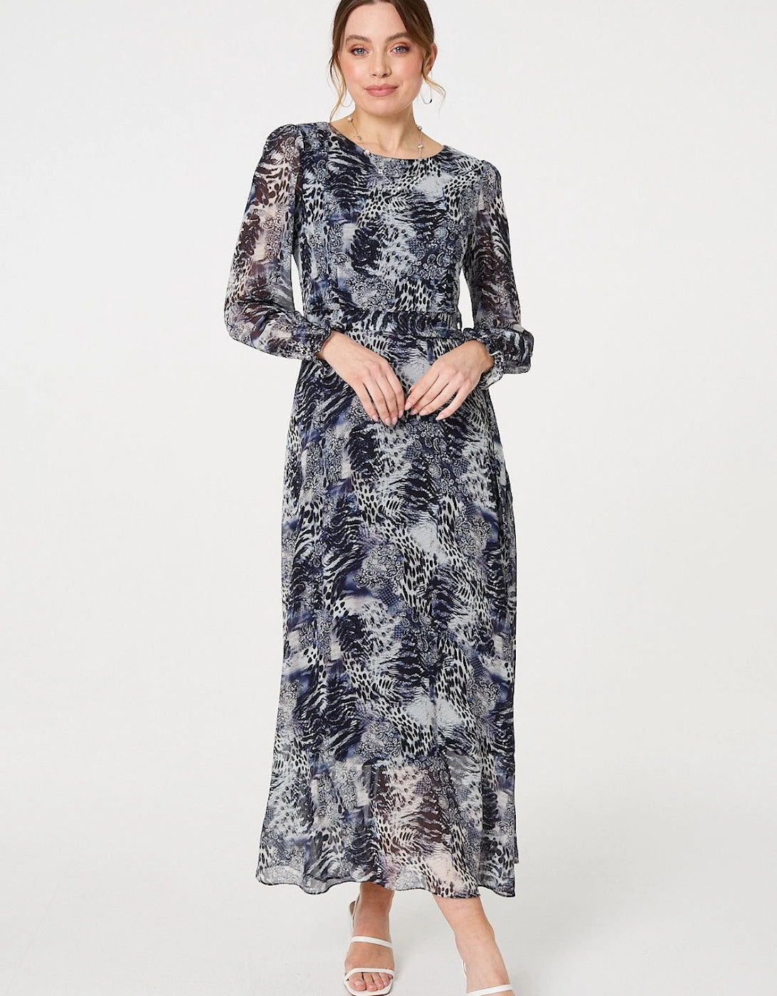Animal Print Semi Sheer Maxi Dress, 2 of 1