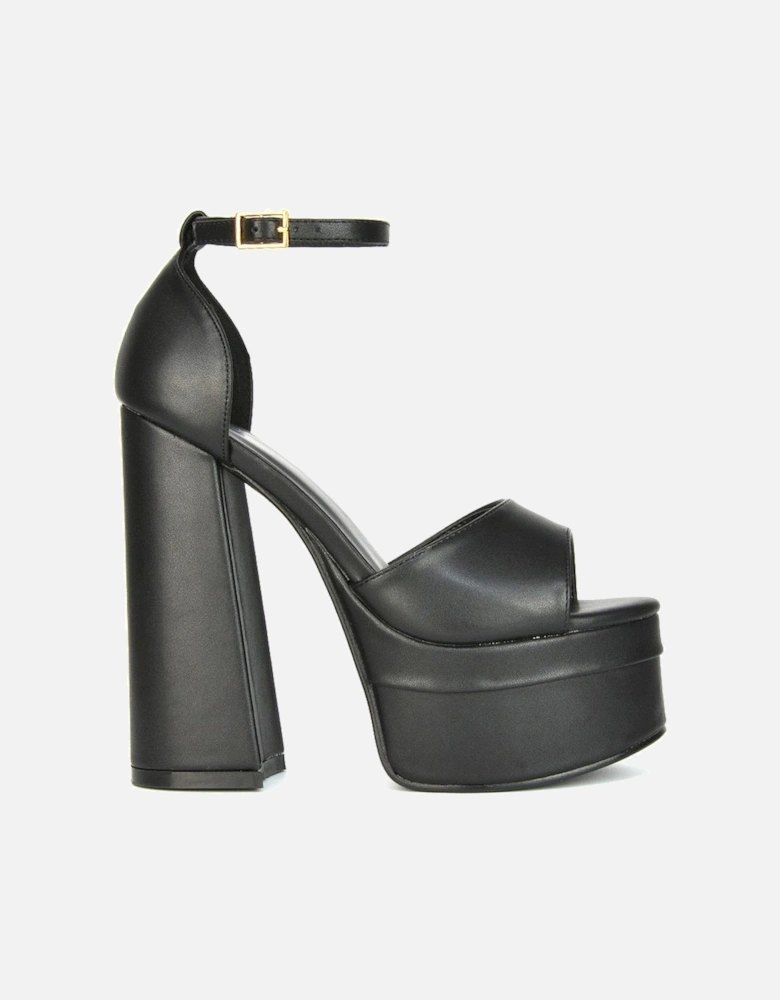 'Elma' Peep Toe Strappy Block High Heel Platform Sandals