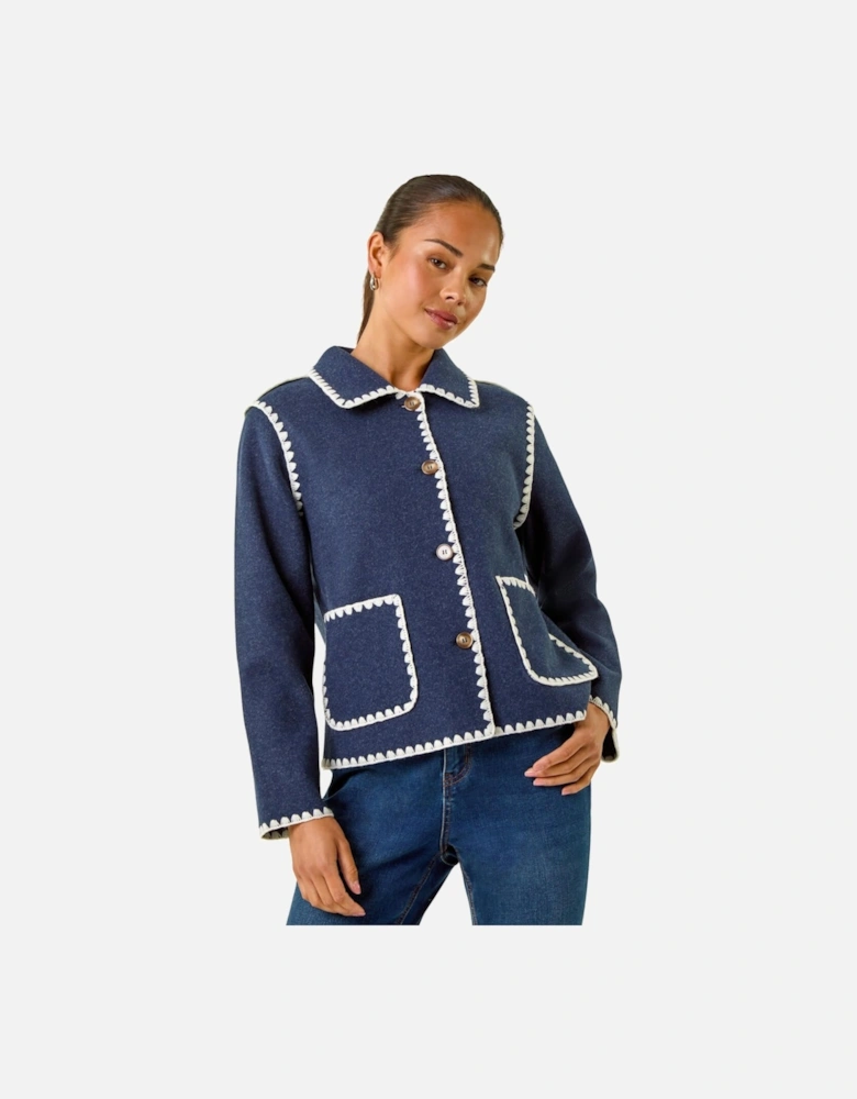 Petite Blanket Stitch Jacket