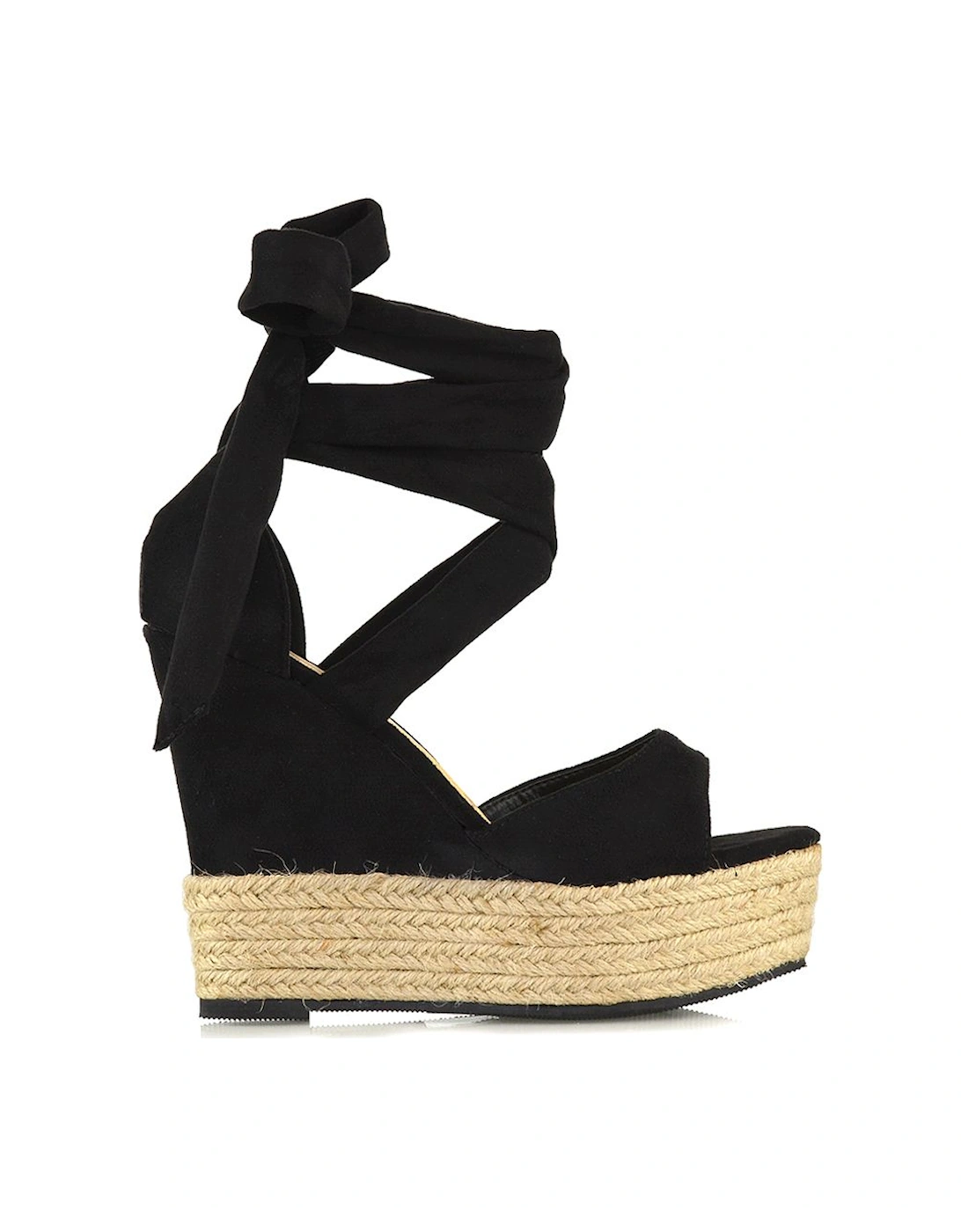 'Sansa' Tie Up Woven High Wedge Platform Heel Sandals, 2 of 1