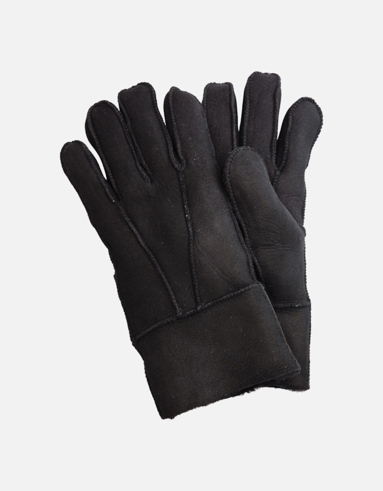 Sheepskin Suede Gloves with Roll Up/Down Cuff