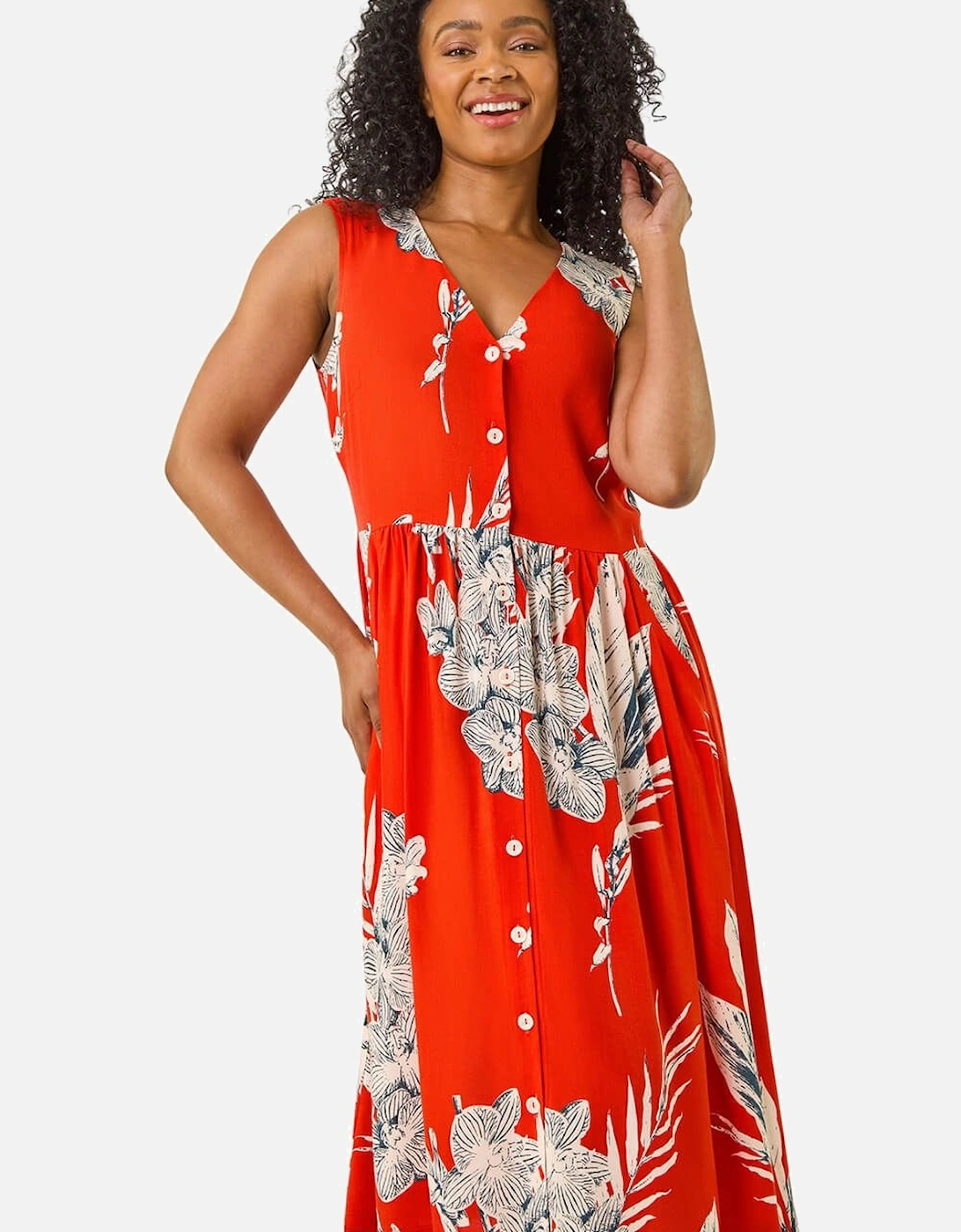 Petite Button Through Pocket Dress, 2 of 1