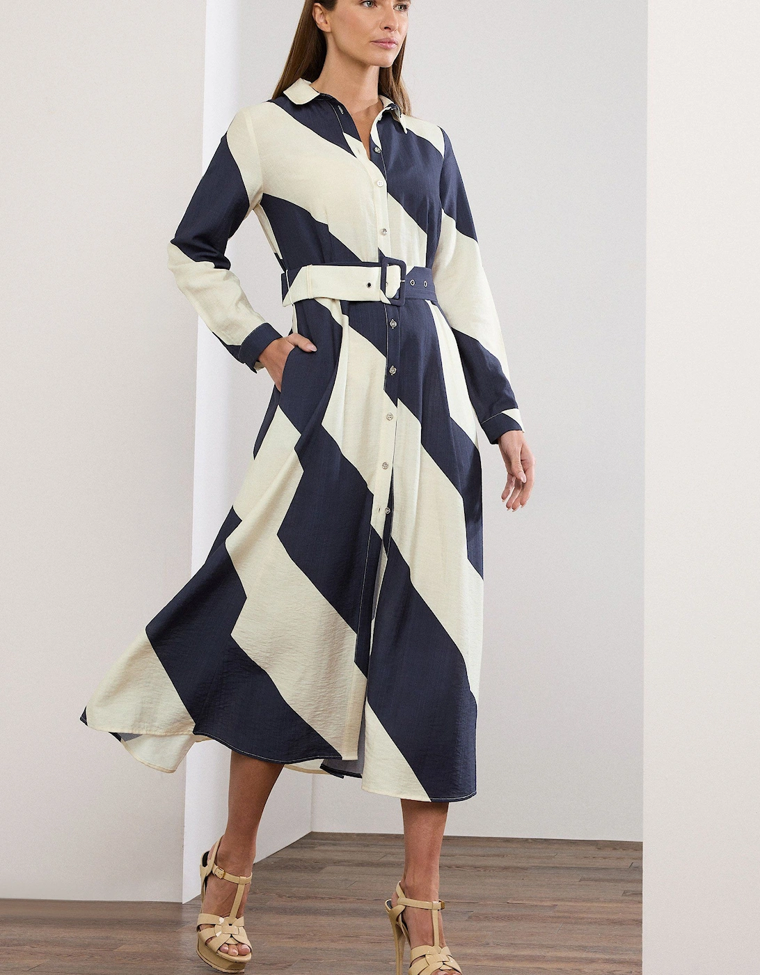 Stripe Print Shirt Dress, 2 of 1