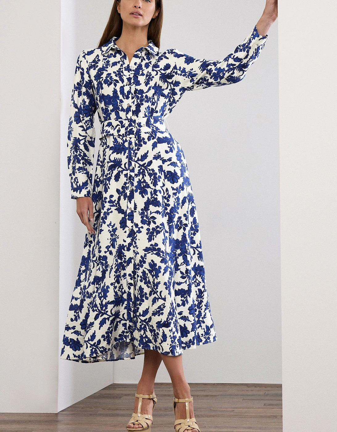 Floral Print Shirt Dress, 2 of 1