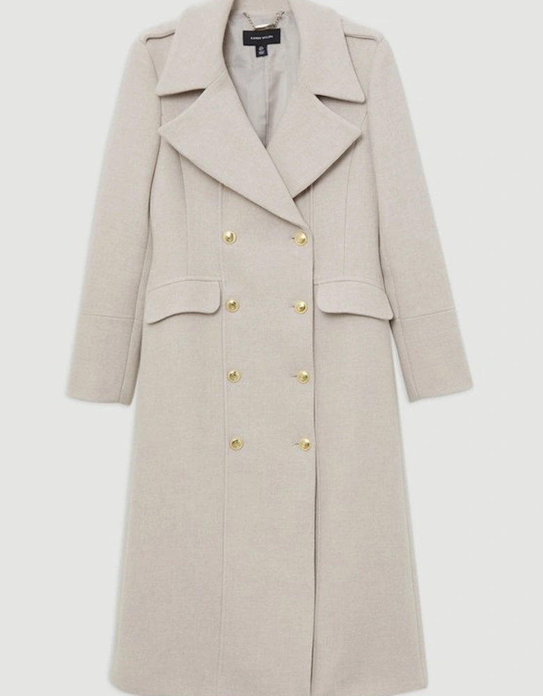 Premium Italian Manteco Wool Double Breasted Tailored Midi Coat