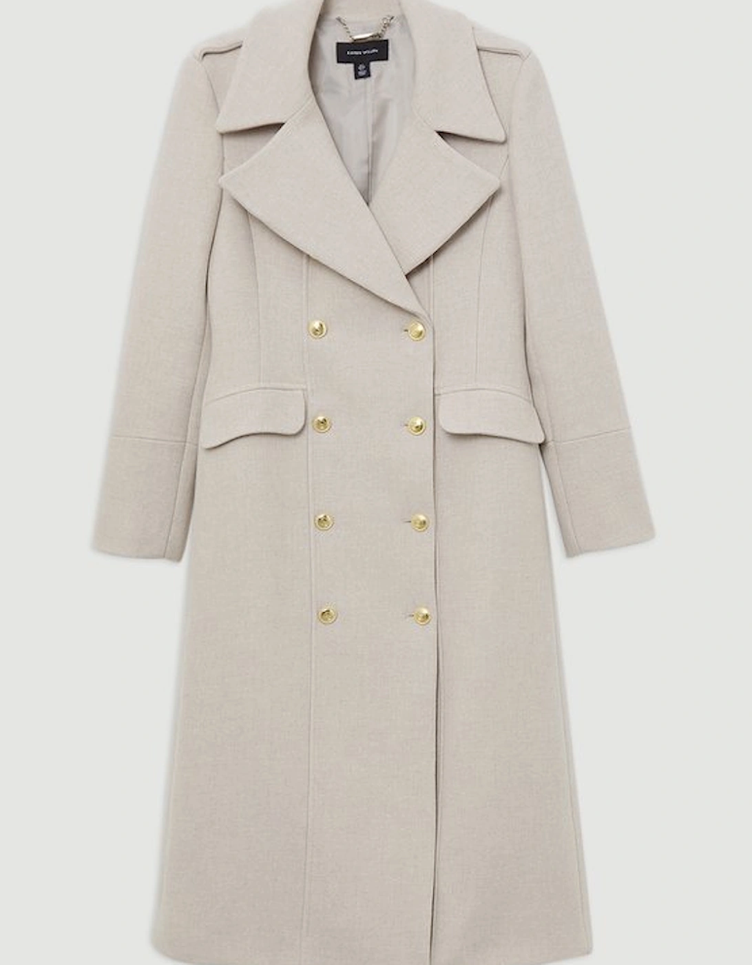 Premium Italian Manteco Wool Double Breasted Tailored Midi Coat