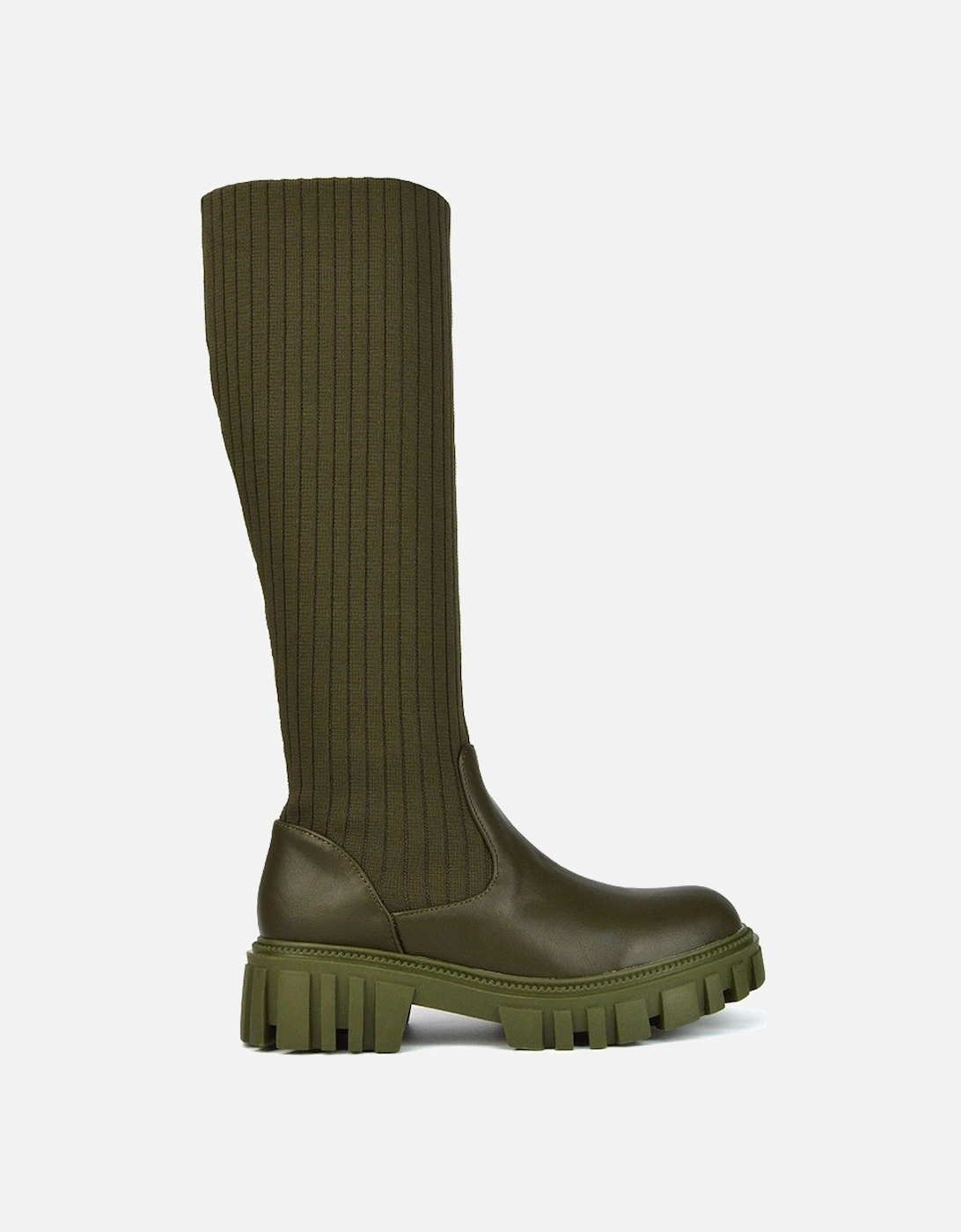'Kirsten' Knitted Sock Knee High Boots with Chunky Sole, 2 of 1