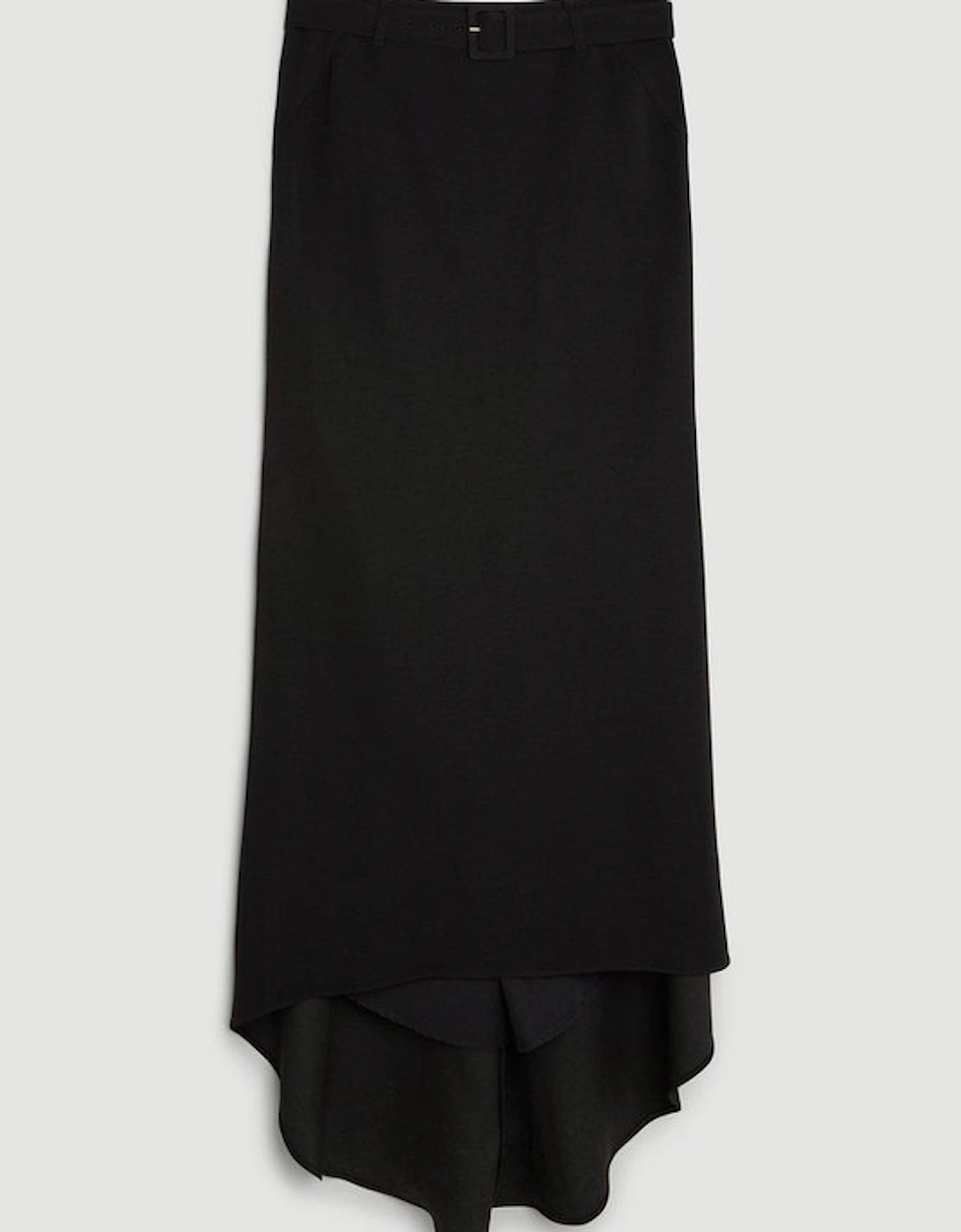 Compact Stretch Viscose Asymmetric Maxi Skirt