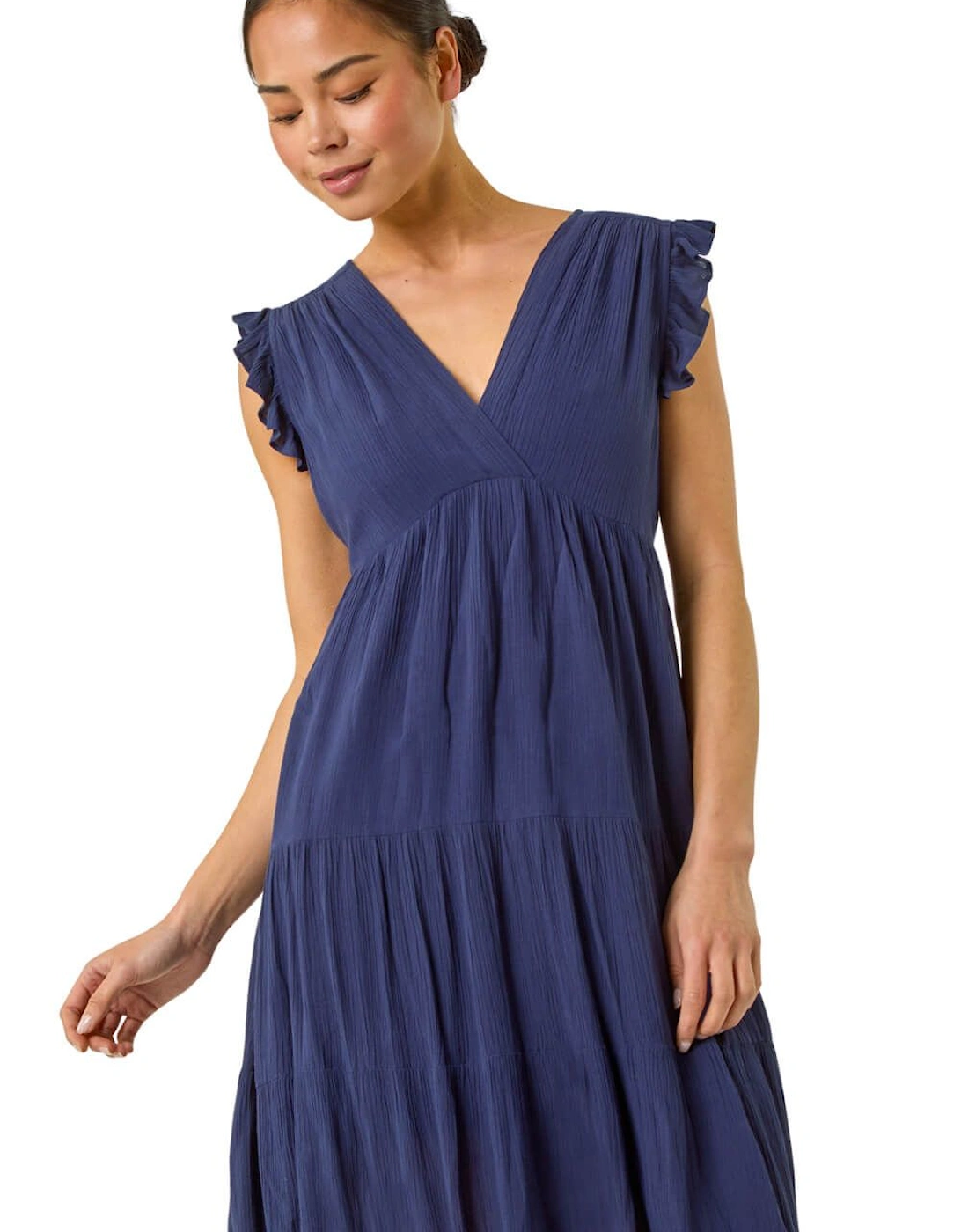 Petite V-Neck Frill Short Dress, 2 of 1